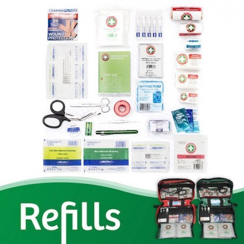 First Aid Kit Refills. We stock a First Aid Kit Refill for every First Aid Kit we have. Chat with us on our online chat function, or Email us to find out which best suits the Kit size you already have. Whether you have a personal or office First Aid Kit to restock, or a big Wallmount one, we have the right First Aid Kit Refill for you!
